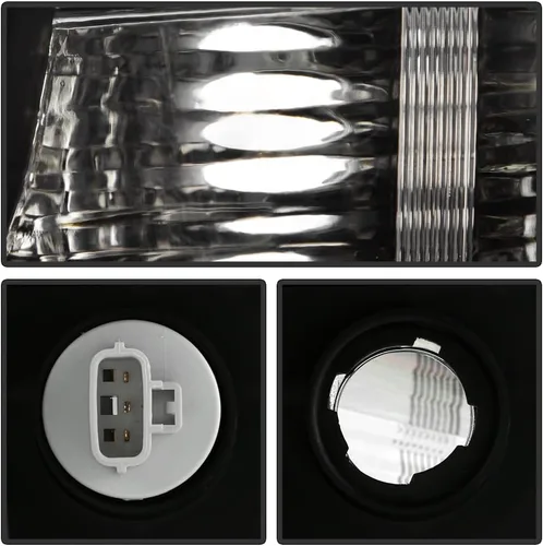 Vista 5 de ACANII - Para 2009-2014 Nissan Maxima Halogen Modelo Negro Proyector Faros Faros Faros Par Par de Reemplazo Izquierdo+Derecho