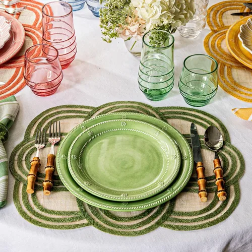 Vista 4 de Juliska Berry & Thread Melamine Dinner Plate Set/4 - Seagrass