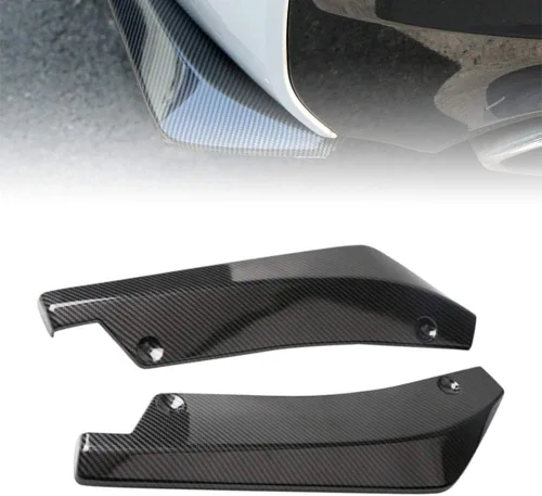 Vista 8 de Difusor universal de parachoques trasero para automóvil, 2 unidades, protector Canard, protector universal para parachoques delantero, kit de Negro