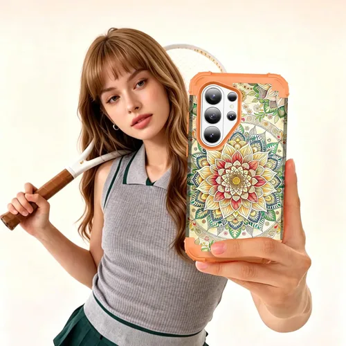 Vista 6 de Hocase Funda para Samsung Galaxy S26 Ultra, mandala beige