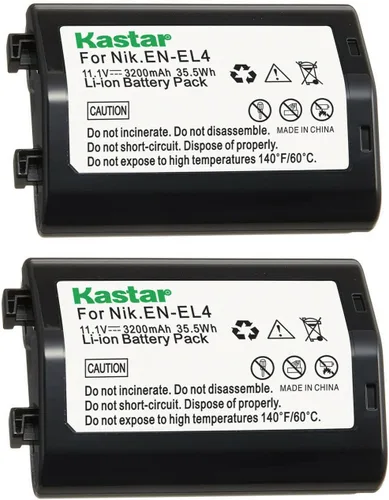 Vista 5 de Kastar Paquete de 1 batería EN-EL4a de 11.1 V 3200 mAh de repuesto para cámara Nikon D2X, cámara Nikon D3, D3S, cámara D3X, cámara Nikon F6, Nikon