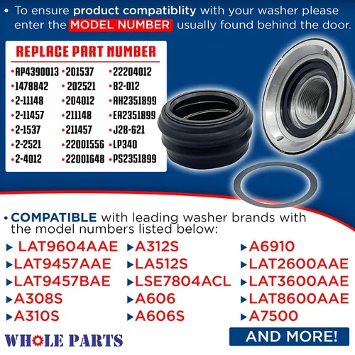 Vista 2 de Whole Parts - Kit de reparación de vástago y sello para lavadora Whole Parts 6-2095720, repuesto y compatible con algunas lavadoras de hidromasaje