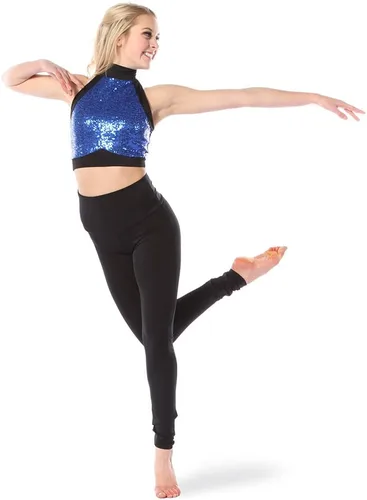 Vista 3 de Camiseta corta de lentejuelas para niñas, solo para Kix, disfraz de baile para niñas