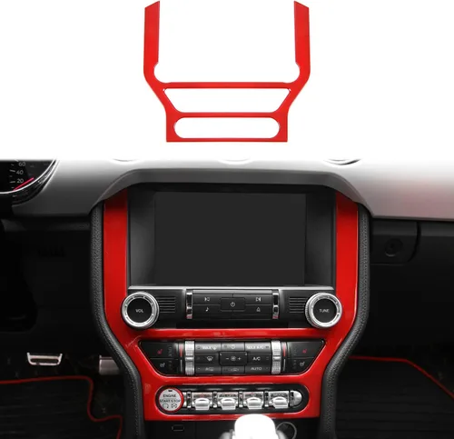 Vista 8 de Linakip Moldura de Panel de Consola Central Compatible con Ford Mustang GT 2015 2016 2017 2018 2019 2020 2021 2022 2023, Moldura de Panel de Aire