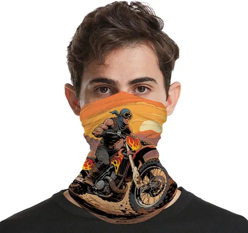 Vista 4 de Neck Gaiter Upf 50 Sun Protection Motocross Dirt Bike Face Mask Cover Moisture Wicking & Quick Dry Neckerchief Seamless Headwear Ski Gaiter