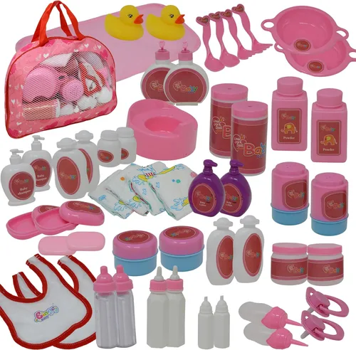 Vista 10 de The New York Doll Collection Juego de accesorios de alimentación y cuidado de muñecas en estuche de transporte con cremallera