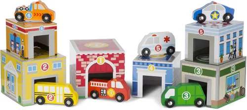 Vista 3 de Melissa & Doug Anidación y clasificación de edificios y vehículos: paquete de actividades con 1 tema compatible con M&D Scratch Fun Mini Pad (03576)