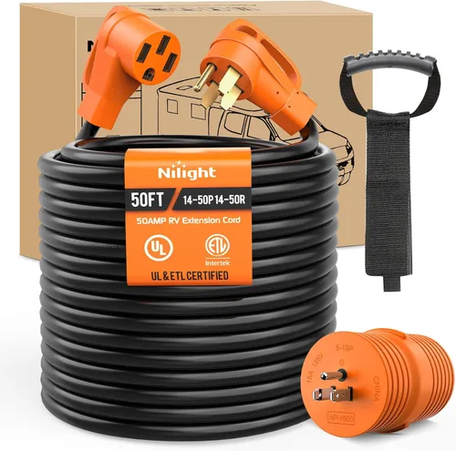 Vista 81 de Nilight Cable de Extensión para Secadora EV de 15 Pies 3 Clavijas 30 Amperios NEMA 10-30P 10-30R Cable de Extensiones Antiguas Servicio Pesado