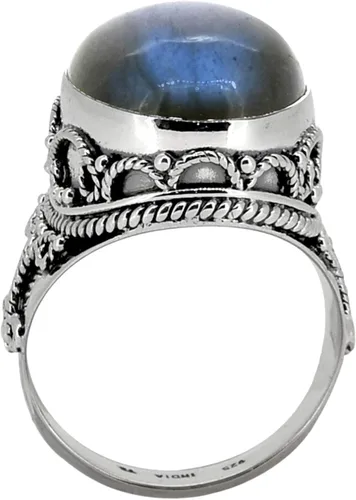 Vista 6 de YoTreasure Anillo de labradorita en negrita de 0.591 x 0.787in, plata de ley 925, joyería de piedras preciosas, Metal Piedra preciosa Metal