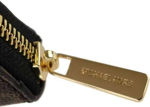 Vista 5 de Michael Kors Jet Set - Estuche para tarjetas con cremallera y logotipo de viaje MarrónNegro