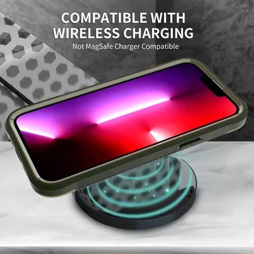 Vista 7 de URBANITE Funda para iPhone 13 Pro Max con protector de pantalla y soporte, funda protectora de doble capa a prueba de golpes, funda resistente
