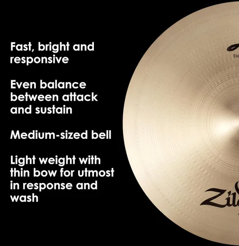 Vista 5 de Zildjian A0223 - Platillo delgado de 16 pulgadas