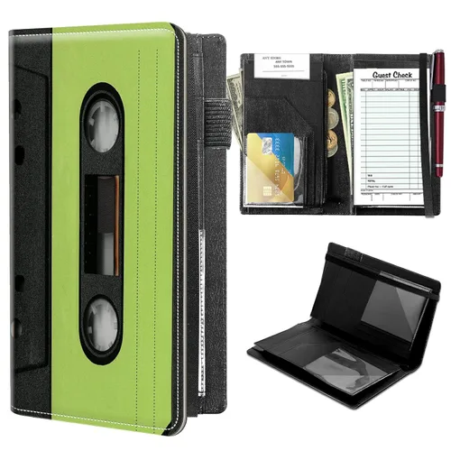 Vista 15 de Libros para Servidores de Alto Volumen, Libro de Servidor de Árbol de Color Artístico con 2 Bolsillos Expandibles de 9 x 5 pulgadas, Lindo Libro
