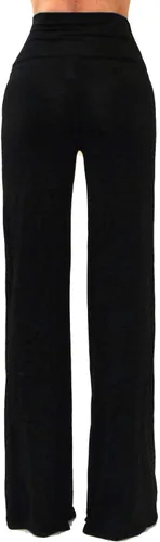 Vista 3 de Vivicastle Pantalones palazzo largos de pierna ancha y cintura alta para mujer