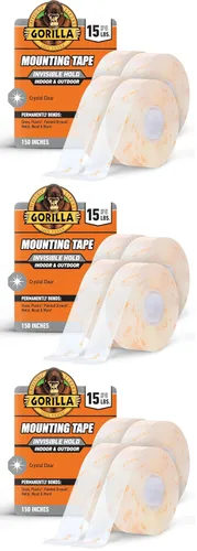 Vista 15 de GORILLA Cinta de montaje invisible, soporta hasta 15 libras, transparente, 1 pulgada x 60 pulgadas