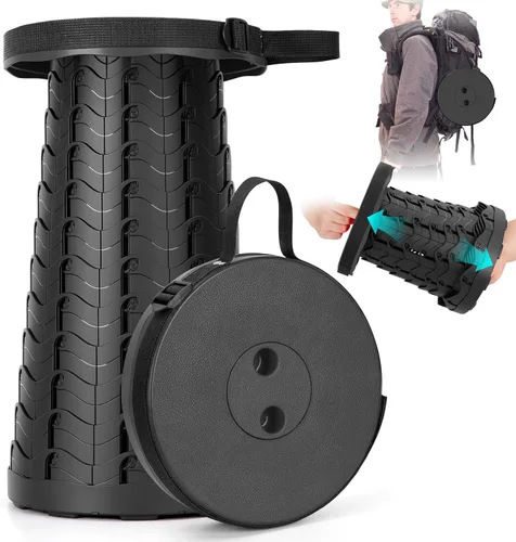 Vista 11 de Qiguet Taburete plegable, silla plegable, silla portátil mejorada con capacidad de carga de 400 libras, taburete portátil para camping, pesca