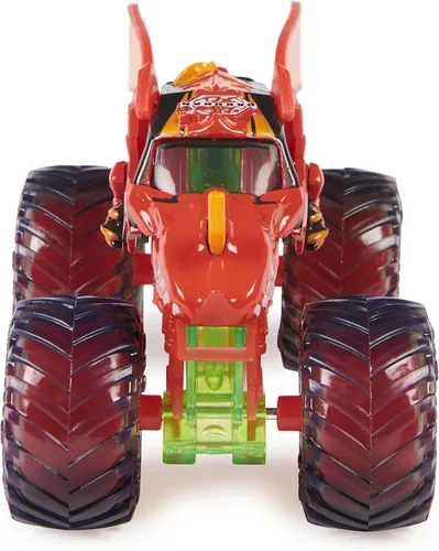 Vista 4 de Monster Jam Camión fundido a troquel 1:64 Spin Master 2022 con accesorio adicional: Dragonoid de tripulación transparente