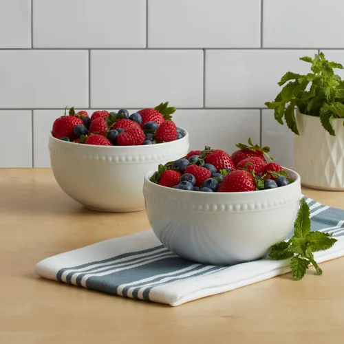 Vista 9 de Everyday White Tazones de sopa y cereales de porcelana de 26 onzas