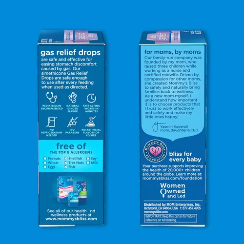 Vista 7 de Mommy's Bliss Gripe Water & Baby - Paquete combinado de gotas de alivio de gases para bebés, alivia gases, cólicos, hipo y irritabilidad, suave