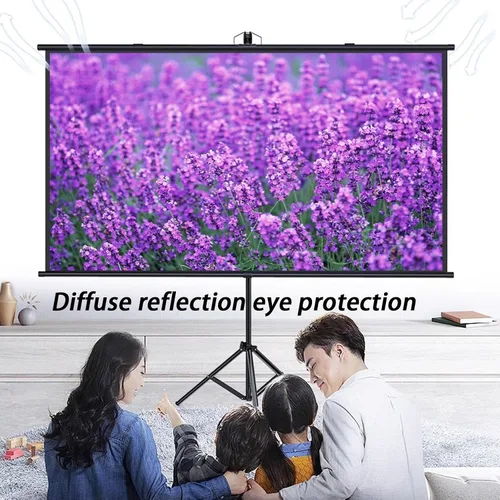 Vista 4 de Portable HD Projector Screen With Tripod Stand, Tripod Projector Screen, Adjustable Screen Height, Lightweight Carry, 60/72-inch Aspect Ratio 16:9