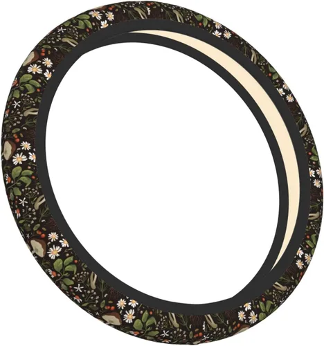 Vista 9 de Funda para volante de plantas de helecho de brujería retro de hongos para mujeres, hombres y niñas, accesorios de automóvil, decoración 1