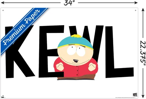 Vista 3 de Trends International South Park Cartman Kewl - Póster de pared, 22.37 x 34.00 pulgadas, paquete de póster premium y alfiler