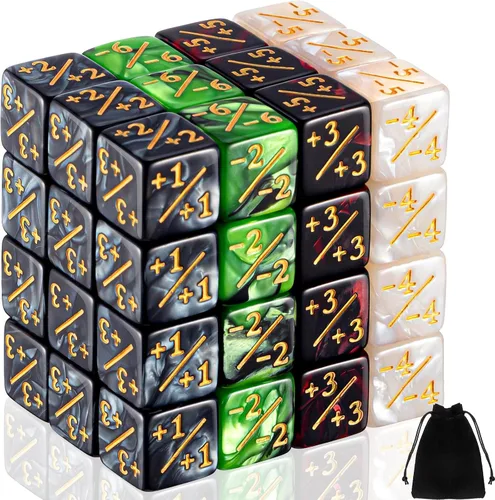 Vista 6 de Sumind 24 piezas contadores de dados de vida de Magic - contadores +1/+1 de comandante, fichas de refuerzo, dados de 6 lados, contador de lealtad