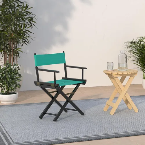 Vista 2 de Casual Home - Silla de director de 18.0 in, marco negro con lona verde azulado