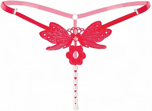 Vista 5 de SAKVILSEC Tanga de cintura baja con bordado de mariposa para mujer
