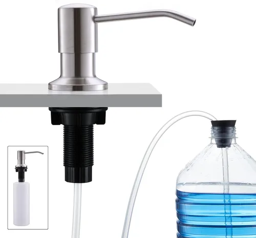 Vista 10 de CREA Dispensador de jabón para platos para fregadero de cocina, juego de dispensador de jabón de cocina integrado con tubo de 39 pulgadas, botella