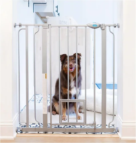 Vista 11 de Carlson - Puerta extra alta para mascotas con puerta pequeña para mascotas, para aberturas de 29 a 39 pulgadas de ancho, incluye kit de extensión