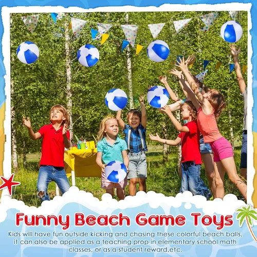 Vista 4 de Zhanmai Paquete de 100 pelotas inflables de playa de 5 pulgadas, pelota de playa de verano de 5 pulgadas, juguete para fiestas en la piscina