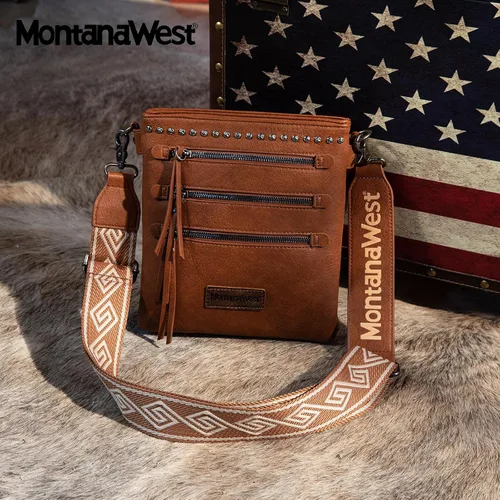 Vista 2 de Montana West Bolsos cruzados para mujer con múltiples bolsillos y correa de guitarra