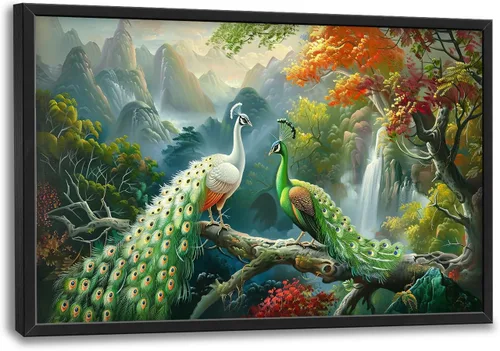 Vista 21 de Arte de pared grande de soldado para sala de estar, bandera patriótica de Estados Unidos, decoración en lienzo con marco militar, impresiones