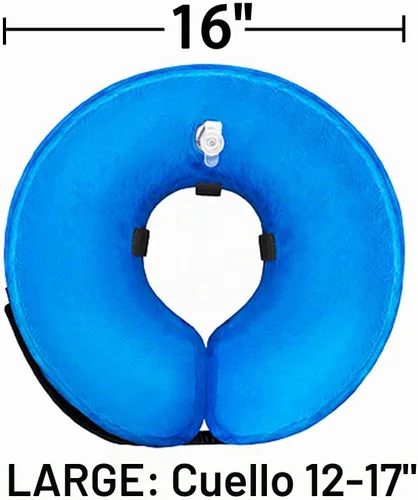 Vista 7 de Collar inflable del cono del perro, E-collar protector ajustable suave para Azul