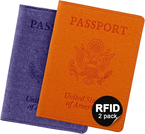 Vista 17 de Funda para pasaporte de vacunación, Azul 2PK