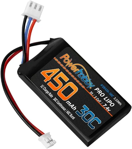 Vista 4 de Powerhobby 2s 450mah 30C Lipo Batería (paquete de 2) : Axial SCX24