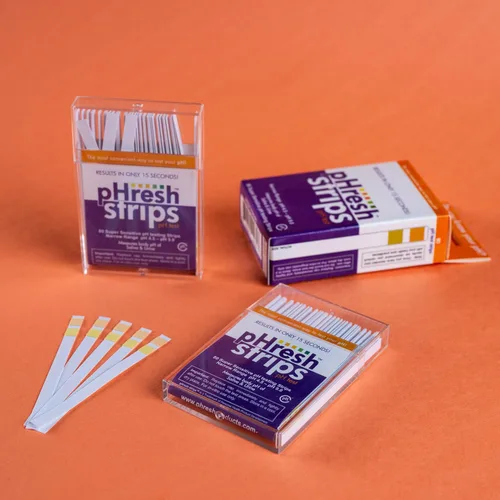 Vista 4 de pHresh - Tiras de prueba de pH con guía de alimentos alcalinos/ácidos gratis y kit de monitoreo de pH - Medidor de pH fácil de usar - Monitorea