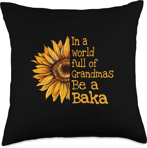 Vista 4 de Unique Christmas Birthday Mother's Day Gifts Shop In A World Baka Croatian Bosnian Grandma Throw Pillow, 16x16, Multicolor