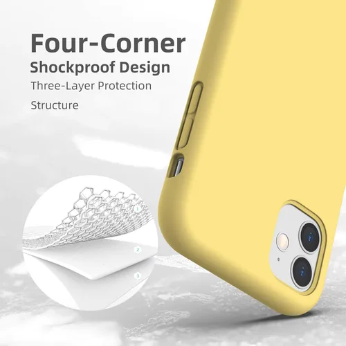 Vista 32 de Funda de silicona líquida compatible con iPhone 12 Pro Max 6.7 pulgadas, funda de gel de protección completa con forro de microfibra, funda