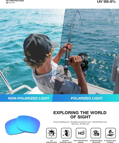 Vista 2 de RIVBOS Polarized Sports Sunglasses Driving Sun Glasses Shades for Men Women Tr90 Frame for Cycling Fishing Running RB831
