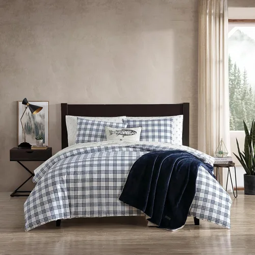 Vista 15 de Eddie Bauer - Juego de funda de edredón tamaño individual, juego de ropa de cama reversible con funda a juego, peso medio, artículos esenciales