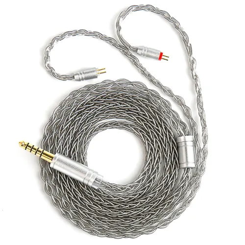 Vista 10 de KBEAR ST12 MAX - Cable IEM de 4.9 ft/4.92 pies, 8 hebras, 4N OFC, chapado en plata, cable de extensión de auriculares de 14 núcleos, cable de Gris