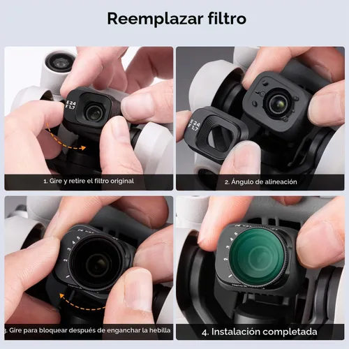 Vista 7 de K&F CONCEPT Filtro ND variable ND2-32 (1-5 Stop) para DJI Mini 3 Pro