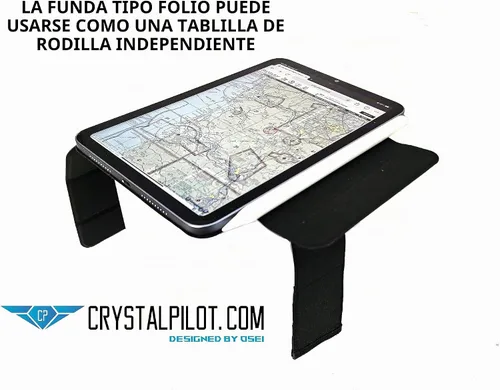 Vista 3 de Crystal Pilot Kneeboard para iPad Mini6, con portapapeles de aluminio y cartel VFR