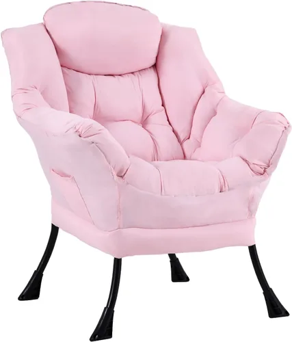 Vista 35 de Furlide - Silla perezosa con otomana, silla moderna con reposapiés plegable, silla de acento de salón, silla de lectura cómoda, sillones grandes