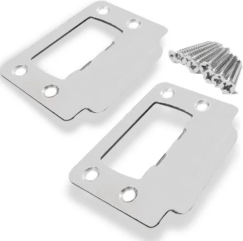 Vista 7 de Placa de golpeo restauradora de pestillo de puerta de 2-1/4" por 1-3/4", 2 piezas de herraje universal para puerta con tornillos largos de 1
