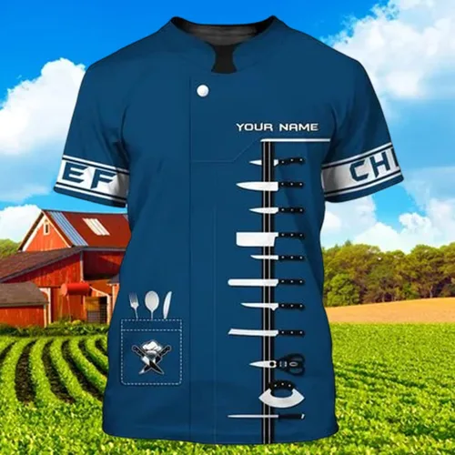 Vista 2 de Custom Chef Name 3D All Over Printed, Personalized Shirt, Print for Men Women, Gifts Chef, Uniform, ShirtChef Tee