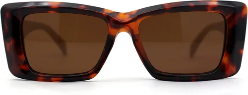 Vista 8 de SA106 Gafas de sol rectangulares de plástico biselado para mujer
