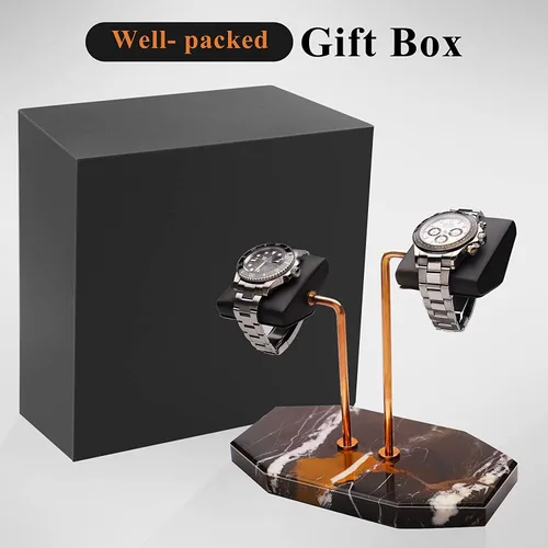 Vista 7 de UEDA Soporte de reloj hecho a mano base de mármol natural soporte de exhibición de relojes para hombres y mujeres soporte de joyería lujoso